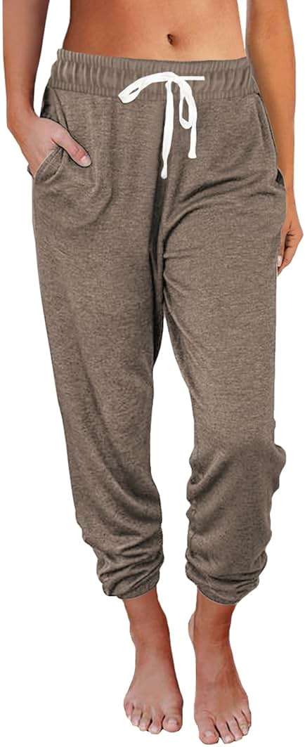 AUTOMET Women's High Waisted Lounge Sweatpants Jogger Pants with Pockets - Image 1