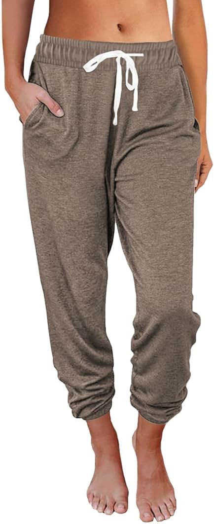 AUTOMET Women's High Waisted Lounge Sweatpants Jogger Pants with Pockets - Product Image