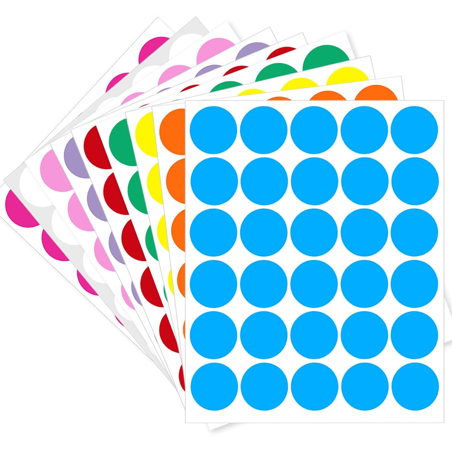 Yeachlaing 1 Inch Removable Color Code Dot Sticker Round Labels,Garage Sale Stickers Price Tags Label Blank Yard Sale Circle Dot Stickers Removable Writable Not Blurry (1080 Pack,9 Colors) - Product Image