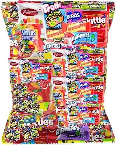 Bulk Assorted Fruit Candy - Starburst, Skittles, Fish, Air Heads, Jolly Rancher, Sour Punch, Gold-Bears Gummi Bears & Twizzlers, Candy's, Pops, Dots, (32 Oz Variety Pack) (Candies may vary) - Image 1