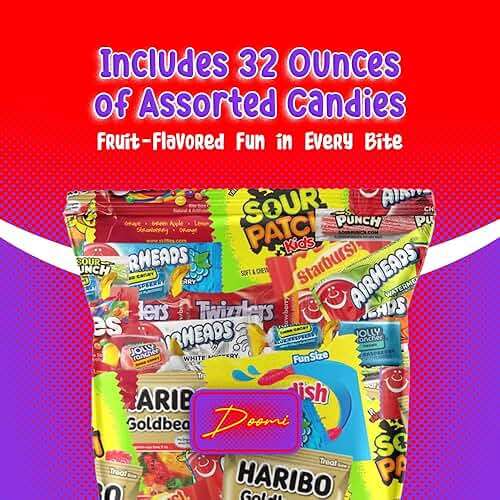 Bulk Assorted Fruit Candy - Starburst, Skittles, Fish, Air Heads, Jolly Rancher, Sour Punch, Gold-Bears Gummi Bears & Twizzlers, Candy's, Pops, Dots, (32 Oz Variety Pack) (Candies may vary) - Image 3
