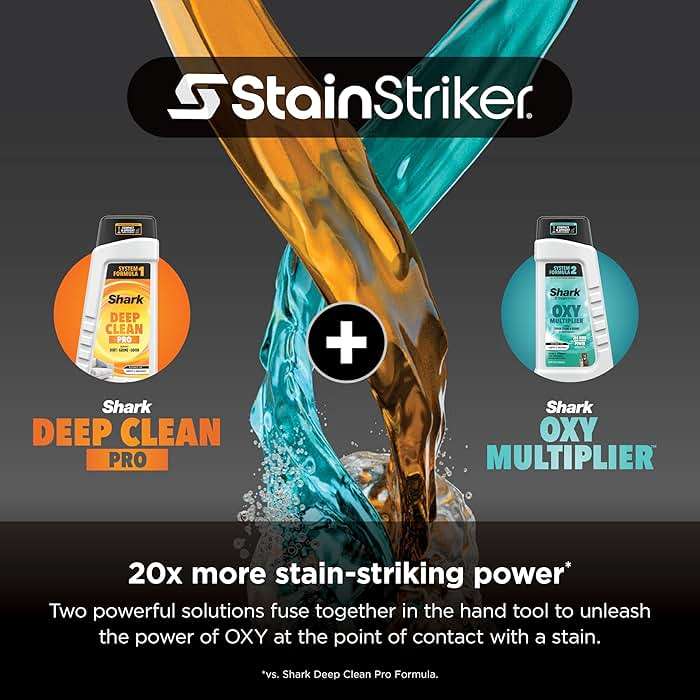 Shark StainStriker | Portable Carpet, Upholstery & Area Rug Cleaner | 4 Tools | Bonus Full-Size Solutions | Powerful Stain & Odor Remover | Deep Clean & OXY Solutions | Blue | PX202BRN - Image 4