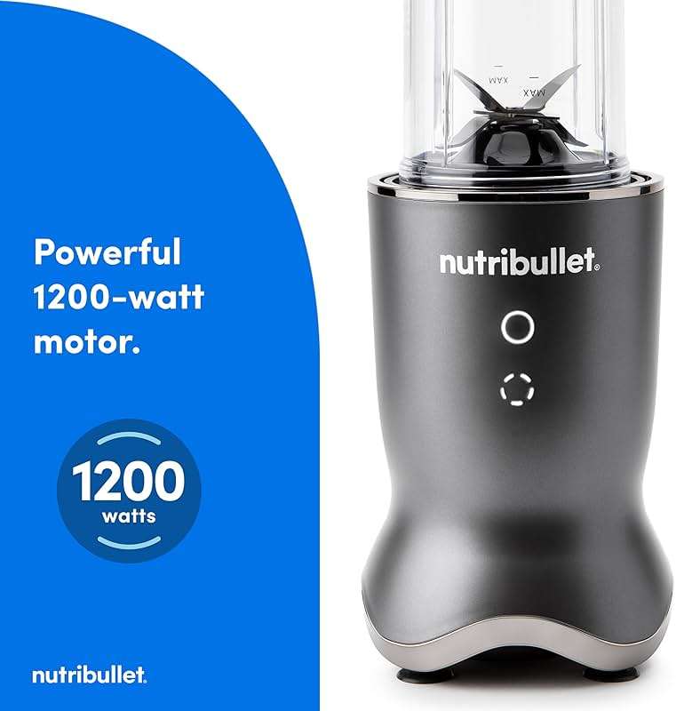 nutribullet® Ultra Personal Blender, 1200W, for Smoothies Shakes & Protein - Quietest Single-Serve Blender with Titanium Coated Blades, 3 BPA-Free Cups (32oz + 24oz), To-Go Lids, Dishwasher Safe, Gray - Image 4