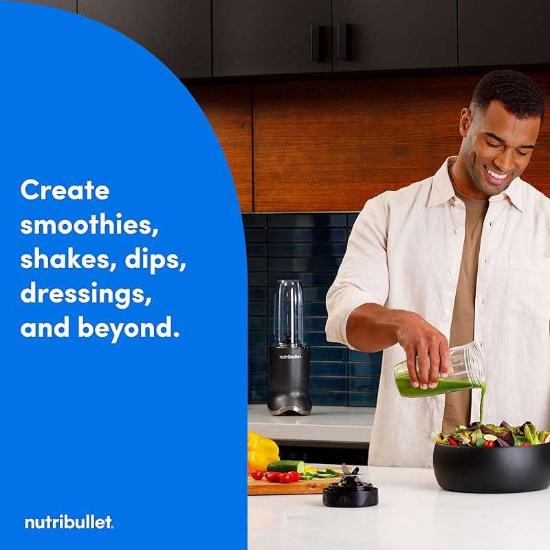 nutribullet® Ultra Personal Blender, 1200W, for Smoothies Shakes & Protein - Quietest Single-Serve Blender with Titanium Coated Blades, 3 BPA-Free Cups (32oz + 24oz), To-Go Lids, Dishwasher Safe, Gray - Image 9