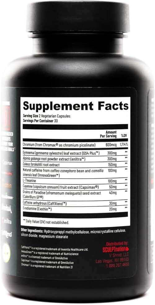 Sculpt Nation by V Shred Burn Thermogenic Fat Burner for Men & Women - Daytime Fat Burner Metabolism Booster - Premium Capsimax Cayenne Pepper, Chromax, Patented Ingredients - 60 Natural Veggie Pills - Image 5
