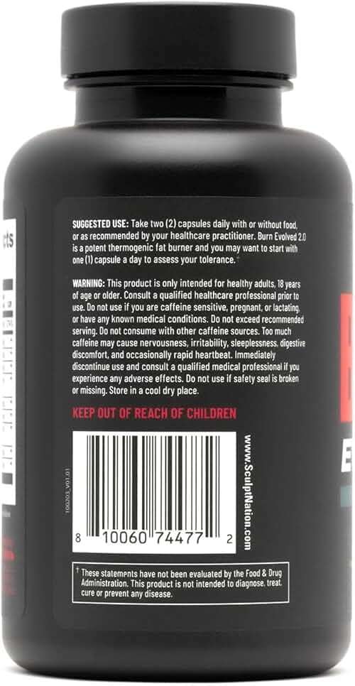 Sculpt Nation by V Shred Burn Thermogenic Fat Burner for Men & Women - Daytime Fat Burner Metabolism Booster - Premium Capsimax Cayenne Pepper, Chromax, Patented Ingredients - 60 Natural Veggie Pills - Image 6