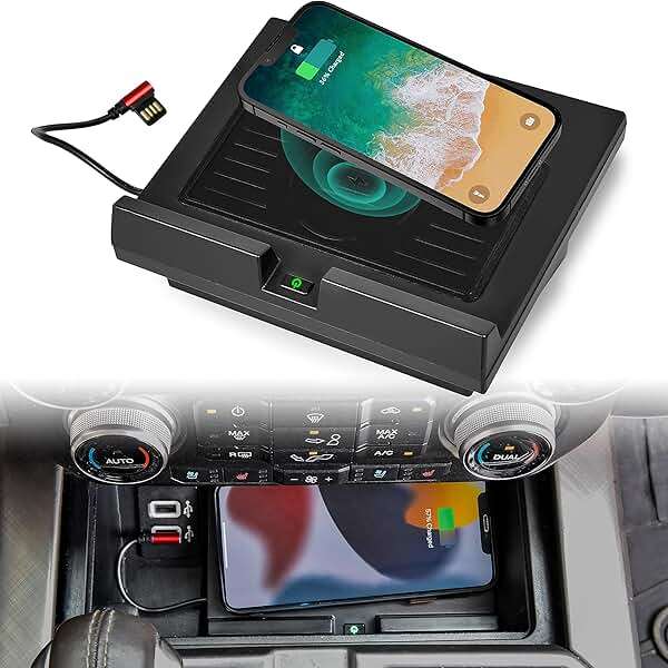 POKIAUTO Wireless Chargering Pad for Ford F150 18-23, Center Console Wireless Charger Mount Smartphones Charging Panel for Ford F-150 2018-2023 Accessories - Image 1