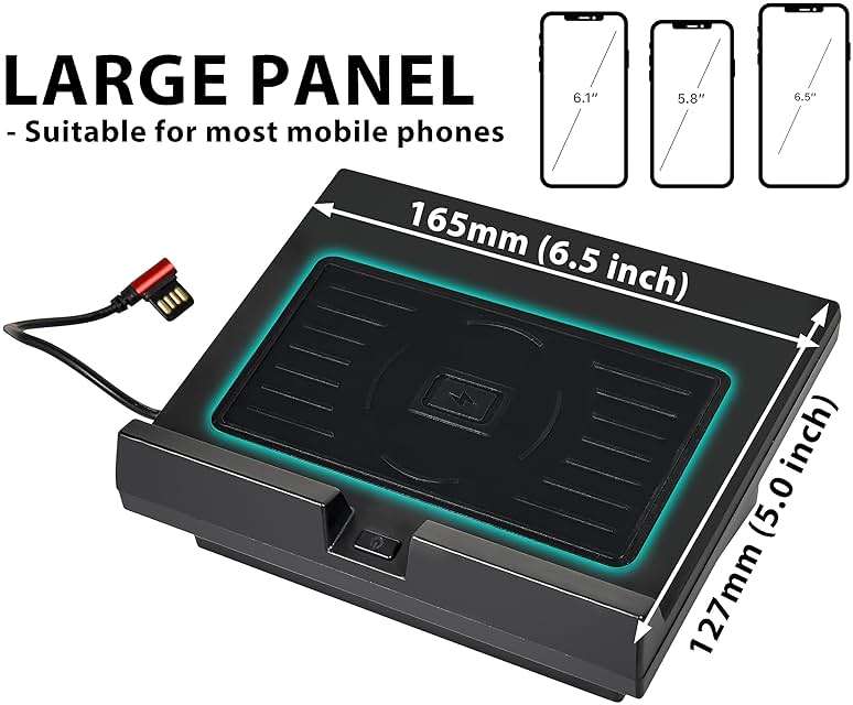 POKIAUTO Wireless Chargering Pad for Ford F150 18-23, Center Console Wireless Charger Mount Smartphones Charging Panel for Ford F-150 2018-2023 Accessories - Image 4