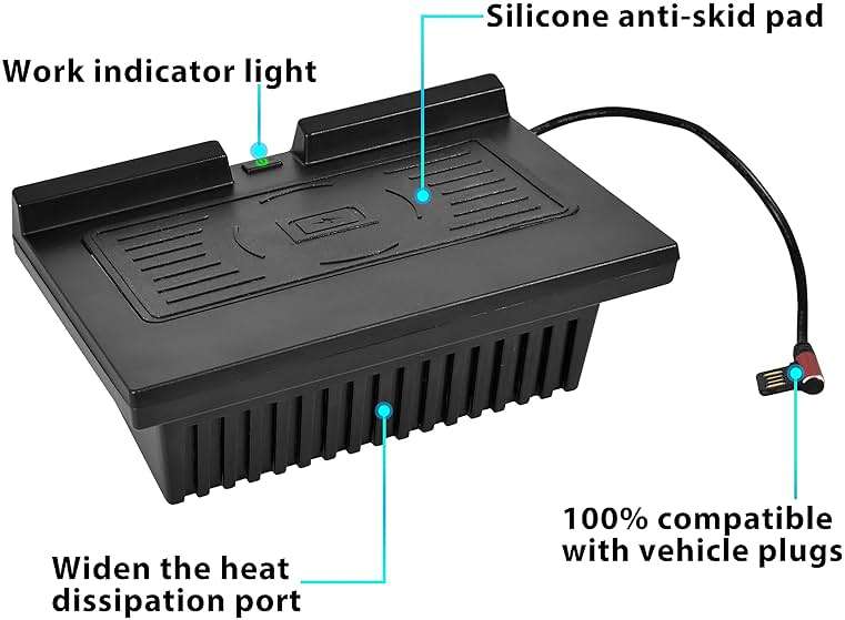 POKIAUTO Wireless Chargering Pad for Ford F150 18-23, Center Console Wireless Charger Mount Smartphones Charging Panel for Ford F-150 2018-2023 Accessories - Image 6