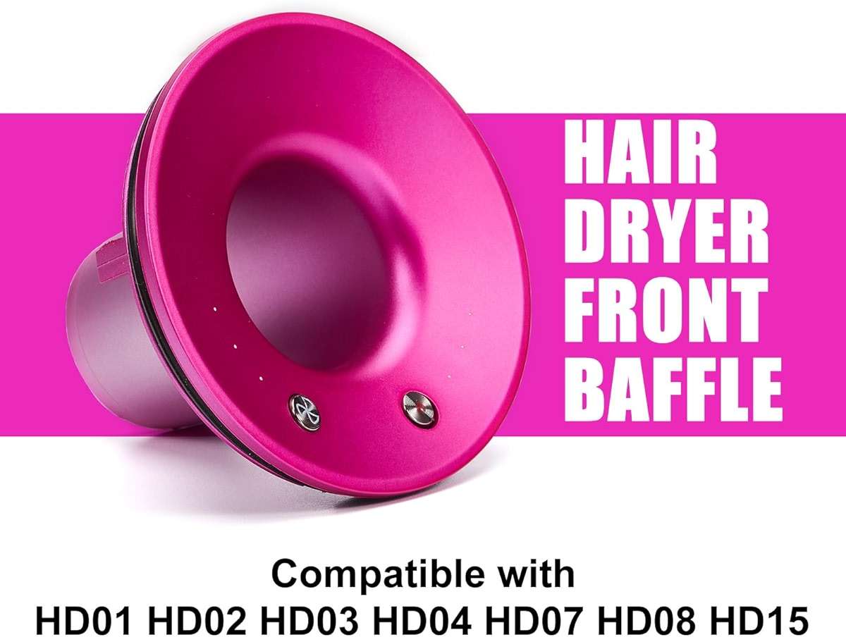 Hair Dryer Cover Compatible with Dyson Supersonic HD01 HD02 HD03 HD07 HD08 Hair Dryer Attachment, Hair Dryer Front Baffle Replacement Parts with Sealing Ring (Purple) - Image 2
