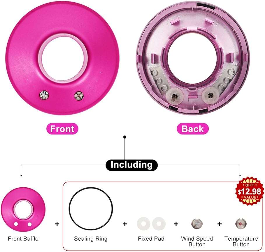 Hair Dryer Cover Compatible with Dyson Supersonic HD01 HD02 HD03 HD07 HD08 Hair Dryer Attachment, Hair Dryer Front Baffle Replacement Parts with Sealing Ring (Purple) - Image 6