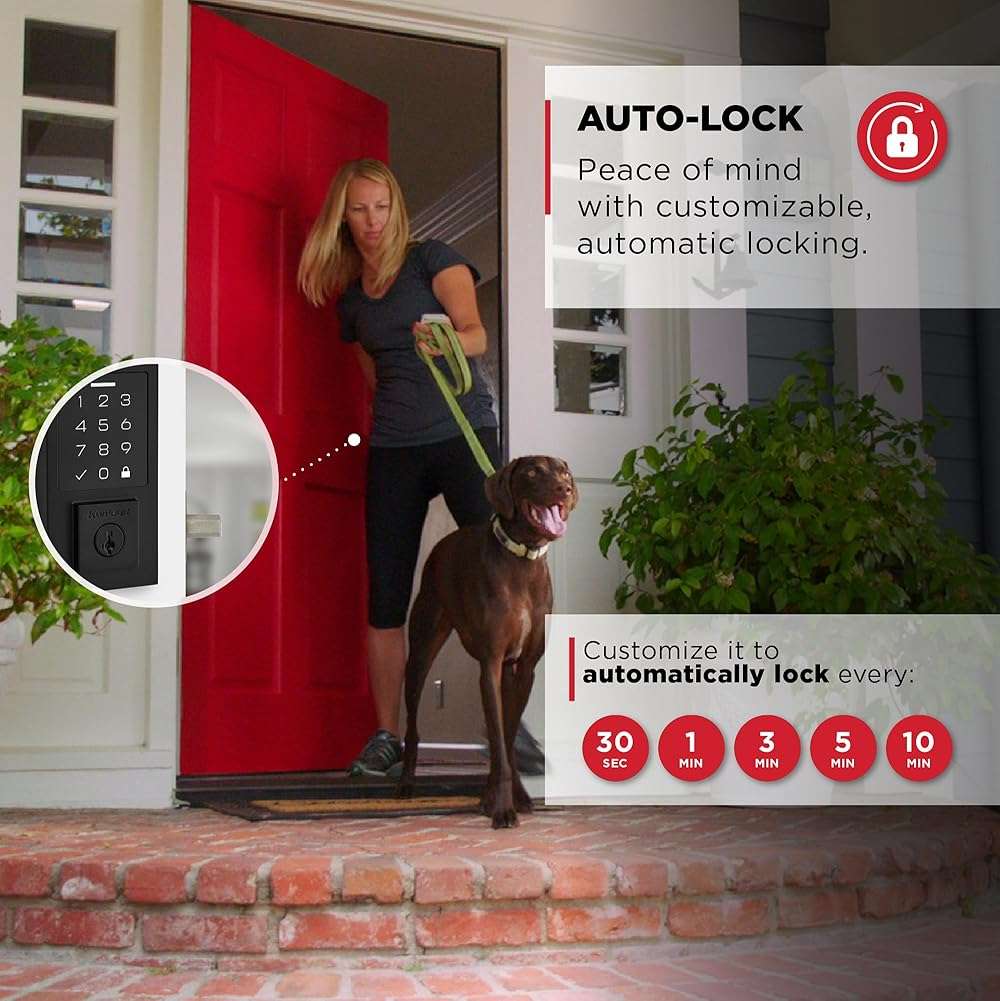 Kwikset SmartCode 270 Keyless Entry Electronic Touchpad Deadbolt Door Lock with Auto-Lock, Custom User Codes, Advanced Security in Matte Black Contemporary - Image 6