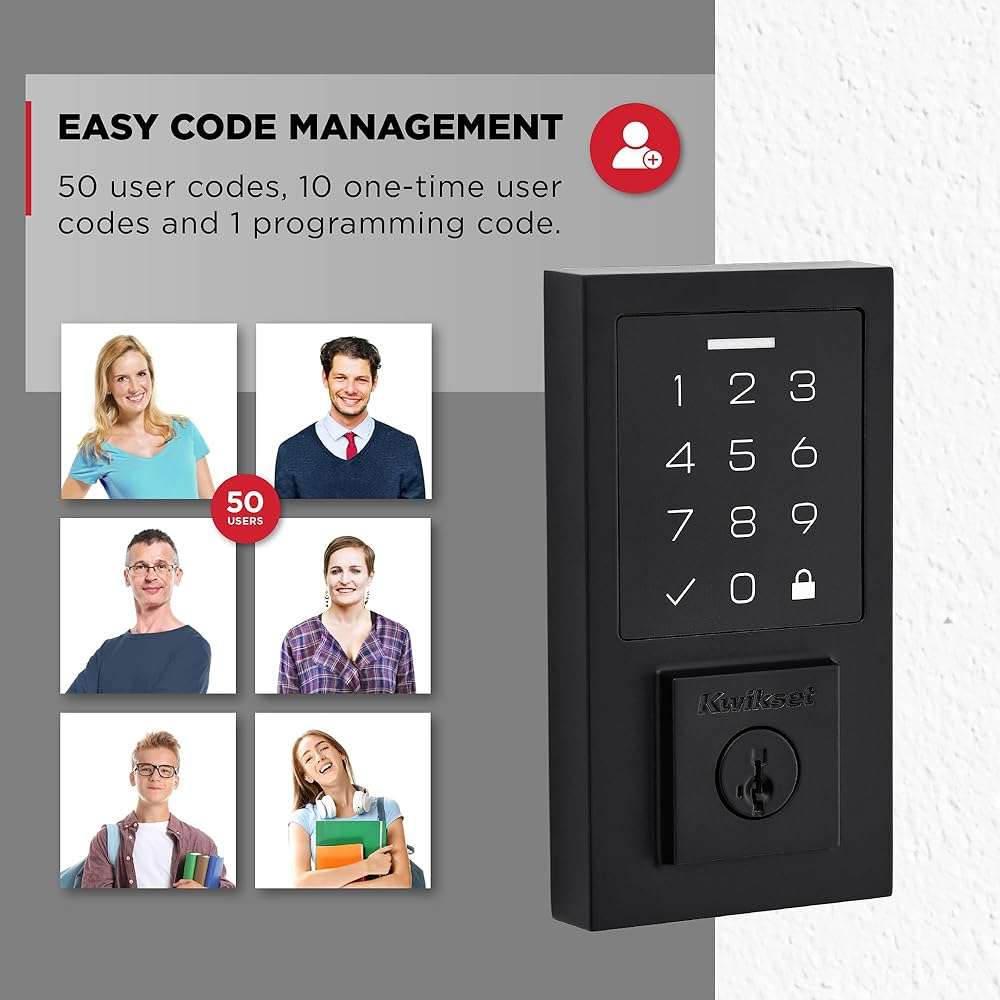 Kwikset SmartCode 270 Keyless Entry Electronic Touchpad Deadbolt Door Lock with Auto-Lock, Custom User Codes, Advanced Security in Matte Black Contemporary - Image 8
