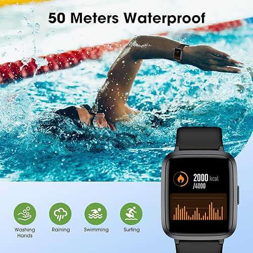 LIVIKEY Fitness Tracker Watch with Heart Rate Monitor, Activity Tracker with Pedometer, Sleep Monitor, Calories & Step Counter, IP68 Waterproof Smart Watches for Women Men Fitness Watch for Sports - Image 2