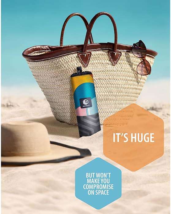 VENTURE 4TH Microfiber Beach Towel: Quick-Dry, Compact, Sand-Free, Absorbent, Sandproof and Lightweight - Perfect for Camping, Beach, and Roadtrips (Sky's The Limit Design | 35x78 inches) - Image 2