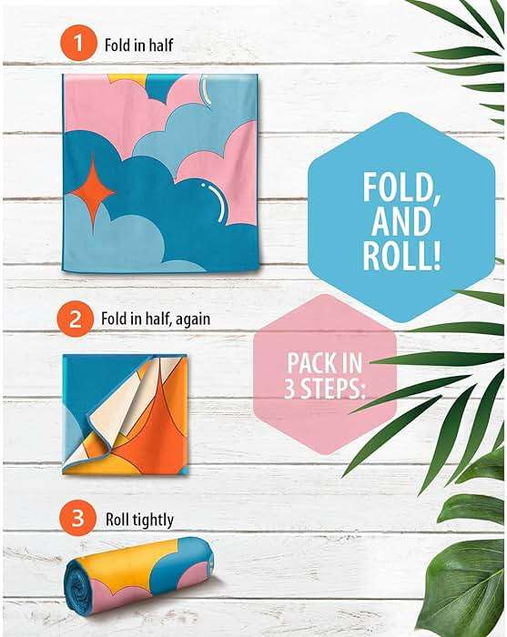 VENTURE 4TH Microfiber Beach Towel: Quick-Dry, Compact, Sand-Free, Absorbent, Sandproof and Lightweight - Perfect for Camping, Beach, and Roadtrips (Sky's The Limit Design | 35x78 inches) - Image 6