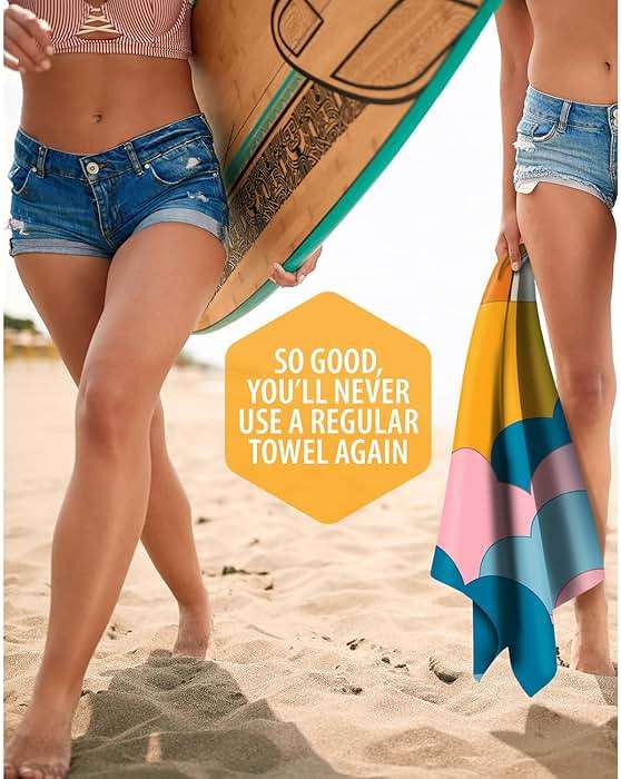 VENTURE 4TH Microfiber Beach Towel: Quick-Dry, Compact, Sand-Free, Absorbent, Sandproof and Lightweight - Perfect for Camping, Beach, and Roadtrips (Sky's The Limit Design | 35x78 inches) - Image 8