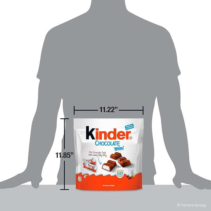 Kinder Chocolate Mini, 29.2 oz Bulk Pack, Up to 138 Minis, Milk Chocolate Bar with Creamy Milky Filling, Individually Wrapped Candy - Image 11