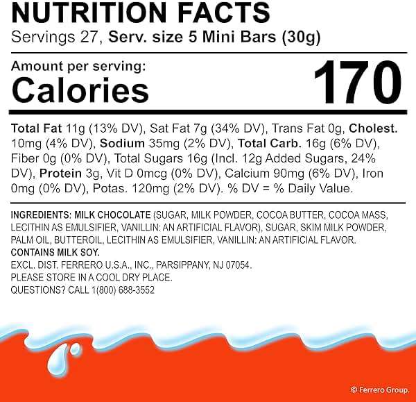 Kinder Chocolate Mini, 29.2 oz Bulk Pack, Up to 138 Minis, Milk Chocolate Bar with Creamy Milky Filling, Individually Wrapped Candy - Image 3