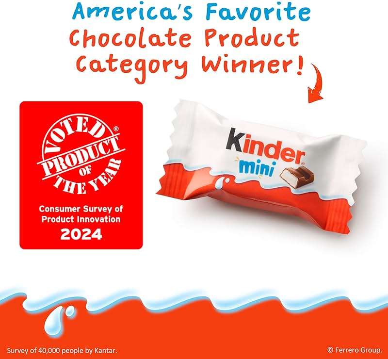 Kinder Chocolate Mini, 29.2 oz Bulk Pack, Up to 138 Minis, Milk Chocolate Bar with Creamy Milky Filling, Individually Wrapped Candy - Image 8