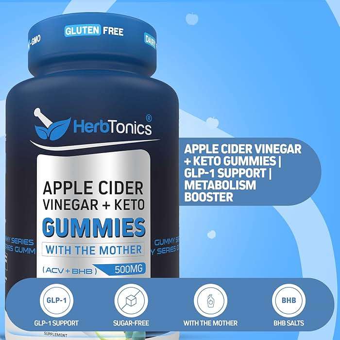 Herbtonics Keto Apple Cider Vinegar Gummies - Digestion & Detox Support - Sugar Free BHB Advanced Formula for Keto Support - Raw ACV with The Mother - 120 Vegan ACV Gummies - Image 2
