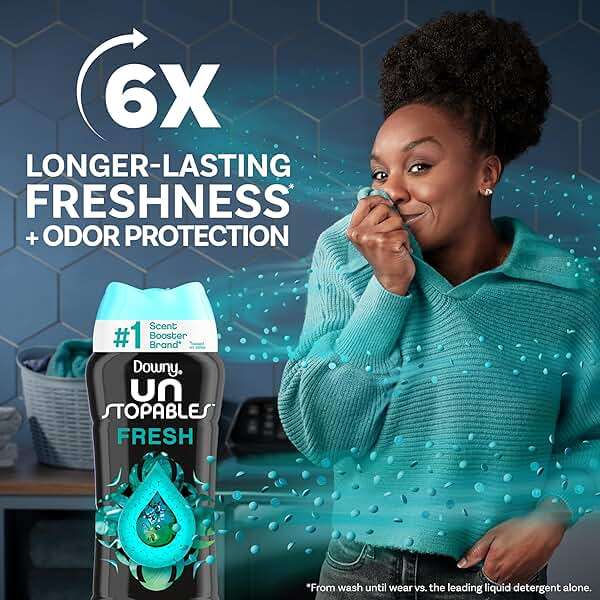 Downy Unstopables In Wash Scent Booster Beads, Fresh Scent, 24 oz, Laundry Beads For Odor Protection, Downy Scent Booster Beads, Laundry Scent Boosters - Image 2