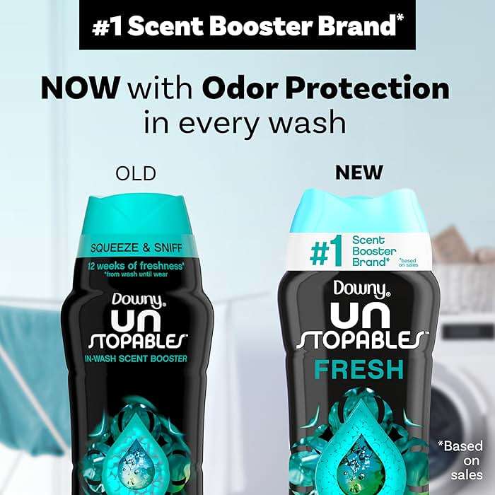 Downy Unstopables In Wash Scent Booster Beads, Fresh Scent, 24 oz, Laundry Beads For Odor Protection, Downy Scent Booster Beads, Laundry Scent Boosters - Image 4