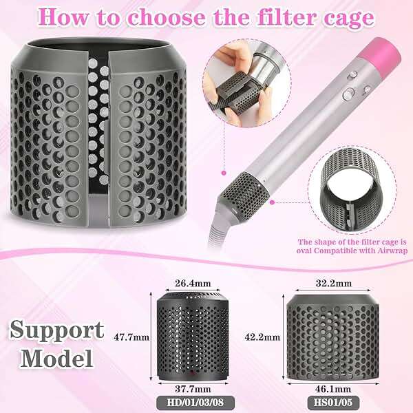 AFDD Outer Filter Cover Replacement for Dyson Airwrap Hair Styler HS01 HS05 HS08 Models Outer Strainer Magnetic Filter Cage Replacement Parts - Image 2