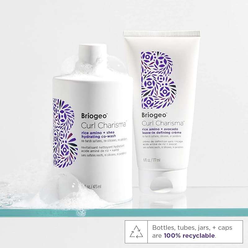 Briogeo Curl Charisma Rice Amino + Avocado Leave-In Defining Crème | Frizz Control Hair Styling Moisturizer | Leave In Cream for Wavy, Curly, & Coily Hair | Vegan & Cruelty-Free | 2 fl oz - Image 6