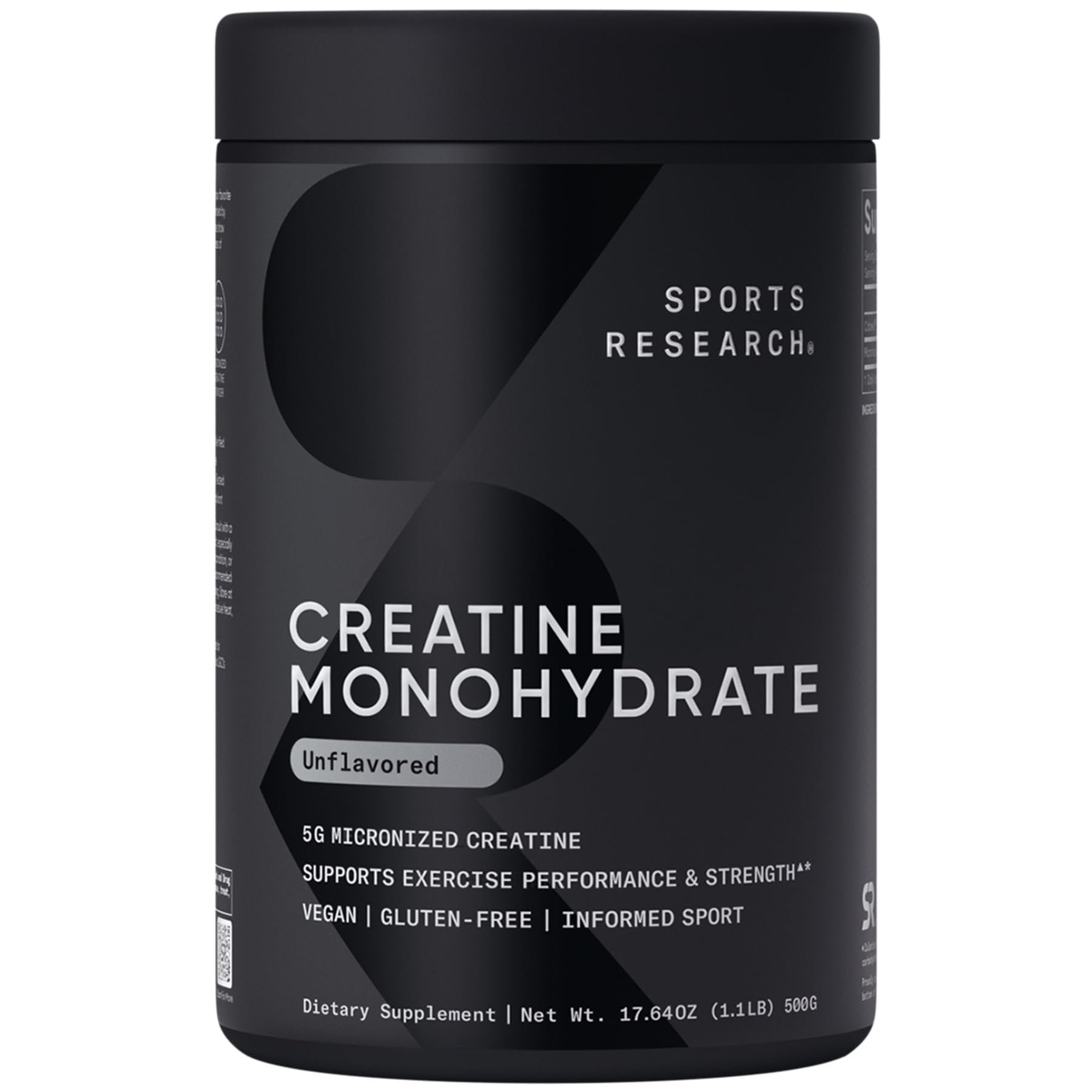 Sports Research Creatine Monohydrate - Gain Lean Muscle, Improve Performance and Strength and Support Workout Recovery* - 5 g Micronized Creatine - 17.64 oz - Product Image