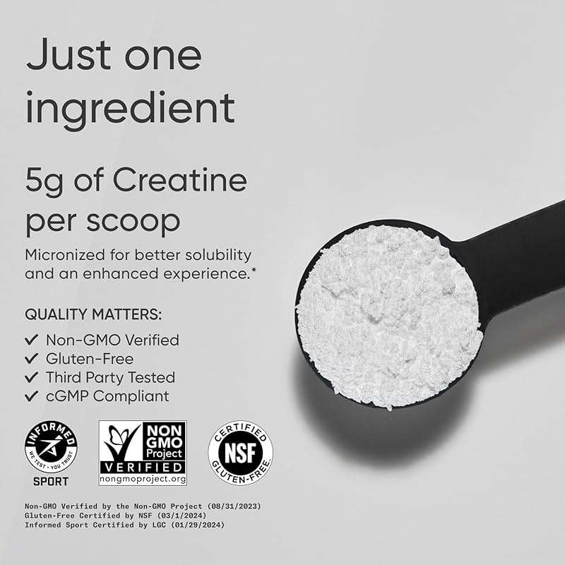 Sports Research Creatine Monohydrate - Gain Lean Muscle, Improve Performance and Strength and Support Workout Recovery* - 5 g Micronized Creatine - 17.64 oz - Image 2