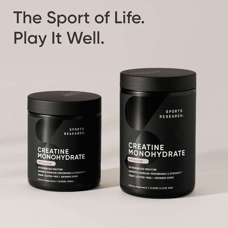 Sports Research Creatine Monohydrate - Gain Lean Muscle, Improve Performance and Strength and Support Workout Recovery* - 5 g Micronized Creatine - 17.64 oz - Image 6