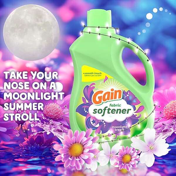 Gain Moonlight Breeze Fabric Softener, 140 FL OZ, 190 Load, Smooth Touch Laundry Conditioner Liquid - Image 3