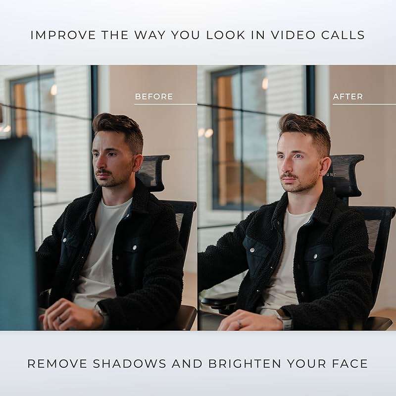 HumanCentric Premium Video Conference Lighting for Video Calls, HighBeam Pro Light for Zoom Meetings and Streaming, Upgrade Monitor Ring Light with LED Webcam Light, Dual Video Conference Light - Image 3