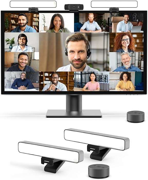 HumanCentric Premium Video Conference Lighting for Video Calls, HighBeam Pro Light for Zoom Meetings and Streaming, Upgrade Monitor Ring Light with LED Webcam Light, Dual Video Conference Light - Image 8