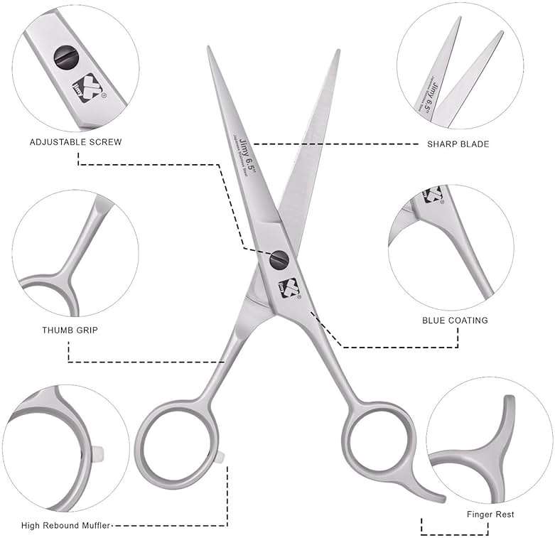 Jimy 6.5" Hair Scissors Professional – Ultra Sharp Razor Edge Stainless-Steel Scissors to Cut Hair – Ergonomic Design Salon Quality Hair Shears for Men, Women & Barbers - Image 4