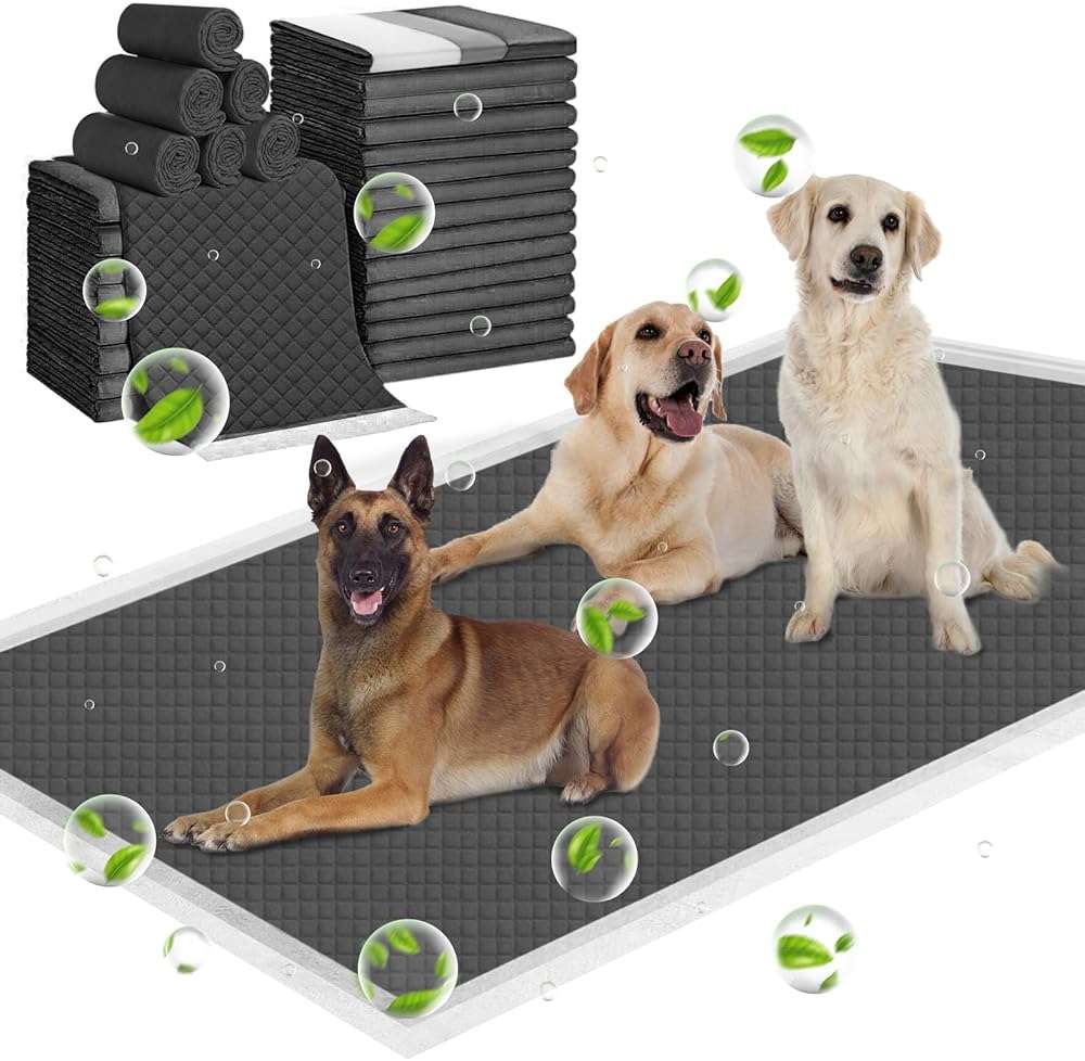 ELEGX Extra Large 31"x47" 30 Odor-Control Super Absorbency Charcoal Pee Pads - Thicken Disposable Potty Pads for Dogs and Cats - Image 1