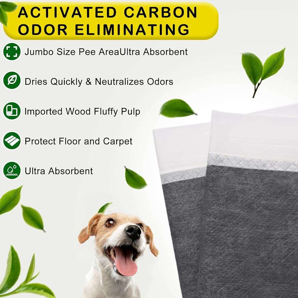 ELEGX Extra Large 31"x47" 30 Odor-Control Super Absorbency Charcoal Pee Pads - Thicken Disposable Potty Pads for Dogs and Cats - Image 3