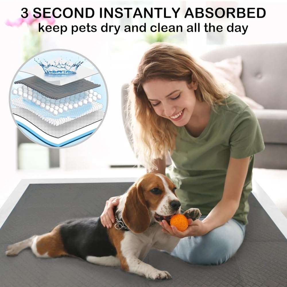 ELEGX Extra Large 31"x47" 30 Odor-Control Super Absorbency Charcoal Pee Pads - Thicken Disposable Potty Pads for Dogs and Cats - Image 4