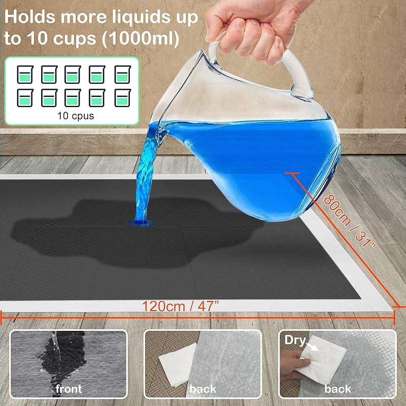 ELEGX Extra Large 31"x47" 30 Odor-Control Super Absorbency Charcoal Pee Pads - Thicken Disposable Potty Pads for Dogs and Cats - Image 7