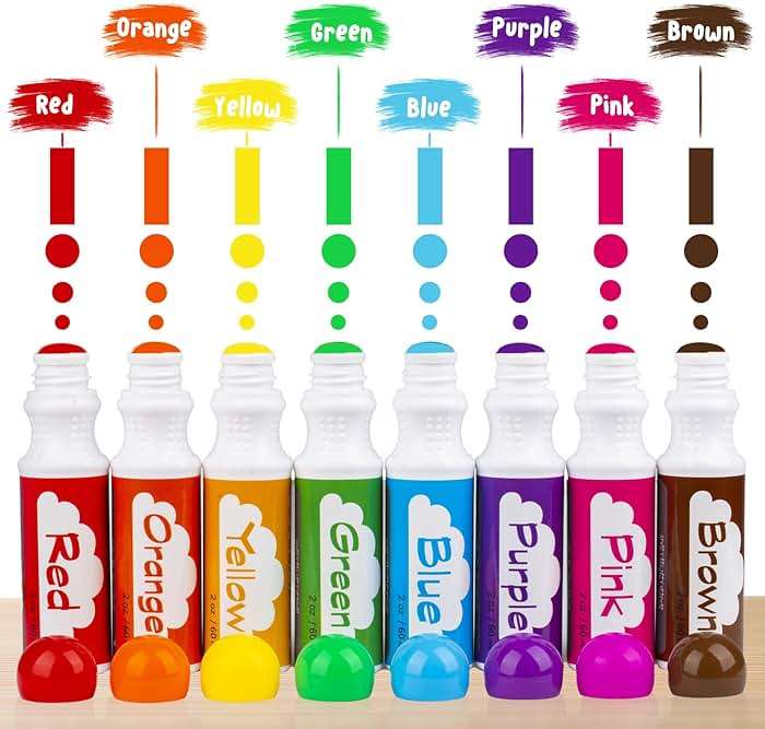 Dot Markers for Toddlers Kids Preschool, Bingo Daubers Washable Art Markers 8 Colors, Toddlers Arts and Crafts Supplies, Kids Painting Drawing Coloring Supplies, Dot Paint Craft Kit Preschool Learning - Image 3