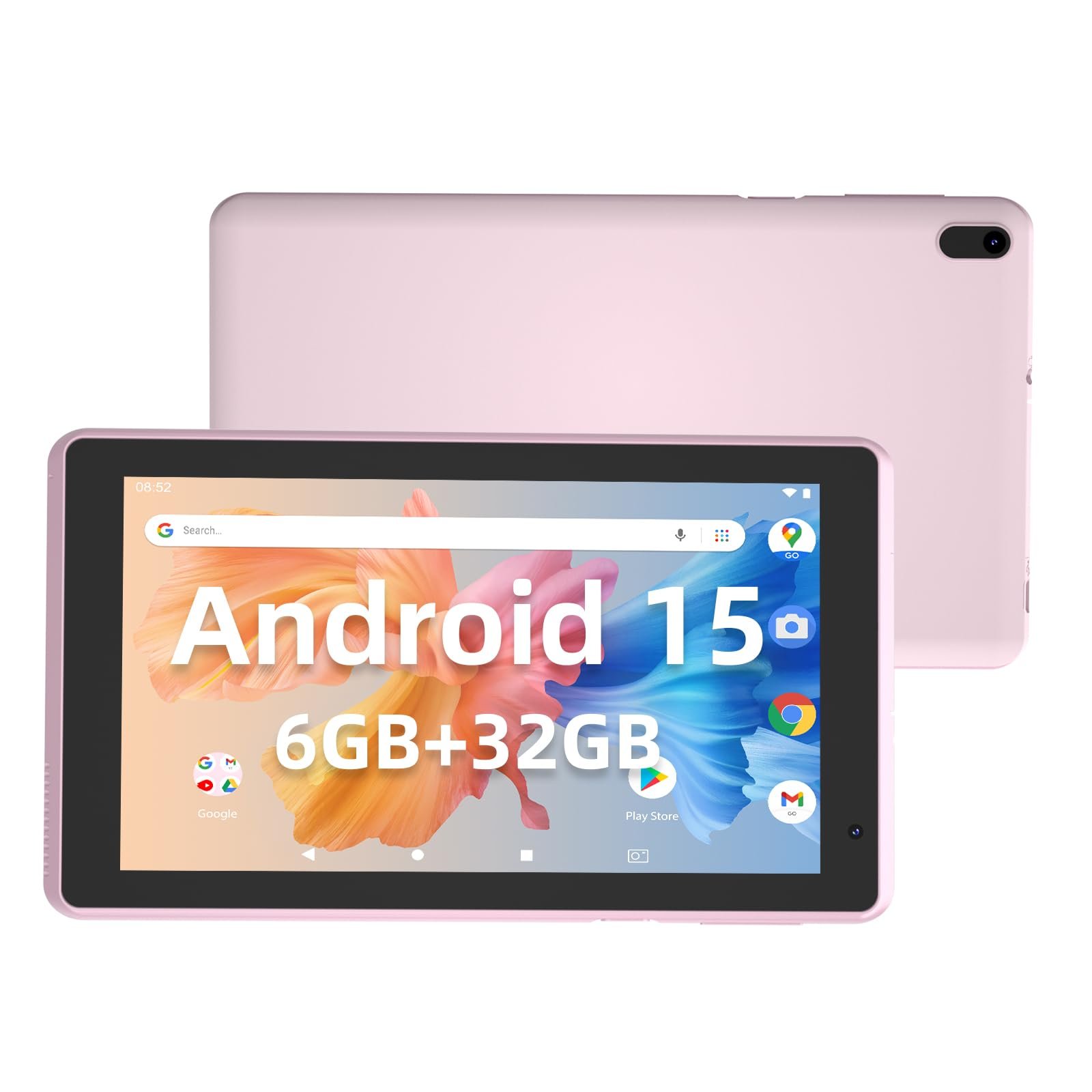 IWEGGO Android 14 Tablet with Case, 7 Inch 8GB RAM+32GB ROM/ 1TB Expandable Computer, 5MP Camera Tablets, 1.6Ghz Quad-core Processor, 3000mAH Battery Tablet PC, 5G WiFi, Games 7'' Android Laptop Pink - Product Image