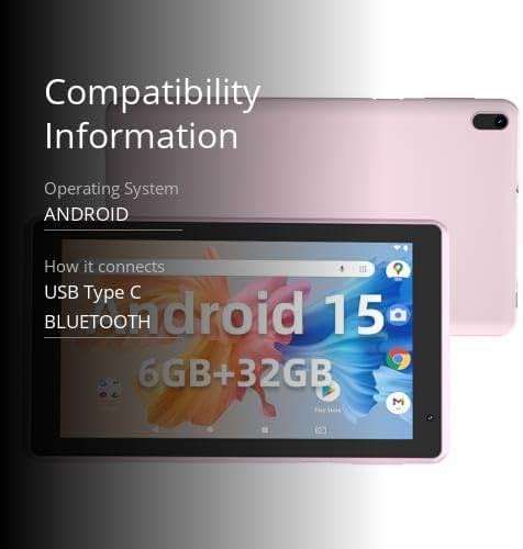 IWEGGO Android 14 Tablet with Case, 7 Inch 8GB RAM+32GB ROM/ 1TB Expandable Computer, 5MP Camera Tablets, 1.6Ghz Quad-core Processor, 3000mAH Battery Tablet PC, 5G WiFi, Games 7'' Android Laptop Pink - Image 3