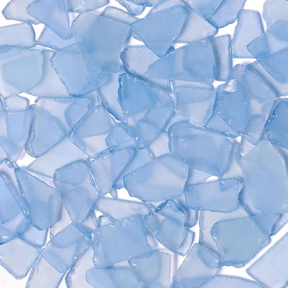 Versatile Sea Glass for Crafts - 16oz Blue Frosted Dyed Seaglass Pieces for DIY, Vase Filler, Art Craft Supplies, Beach Wedding, Home Decor - Image 1