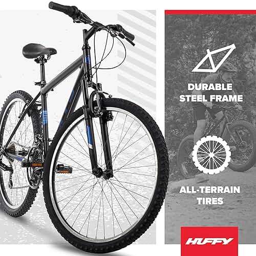 Huffy Stone Mountain Bike 20"/24"/26" for Men/Women/Girls/Boys | 6-Speed (20") or 21-Speed Options, Front or Dual Suspension Options, Multiple Colors, All-Terrain Tires, Shimano Equipped - Image 4