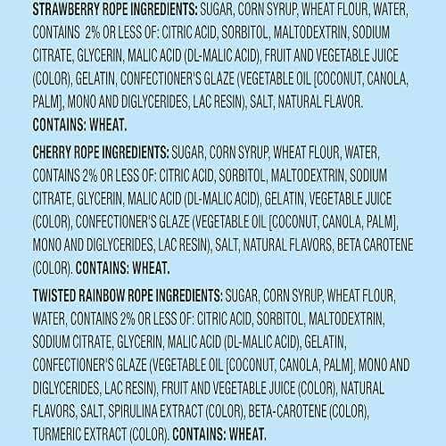 SweeTARTS Ropes Candy, Variety Mix, Cherry Punch, Twisted Rainbow Punch, Tangy Strawberry, Soft and Chewy, 15 oz - Image 3