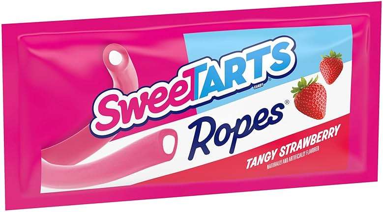 SweeTARTS Ropes Candy, Variety Mix, Cherry Punch, Twisted Rainbow Punch, Tangy Strawberry, Soft and Chewy, 15 oz - Image 4