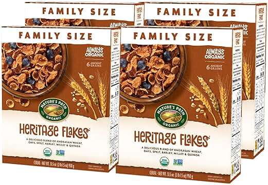 Nature's Path Organic Heritage Flakes® Cereal, 33.5 oz (Pack of 4), Ancient Grains, 23g Whole Grains, Non-GMO - Image 3