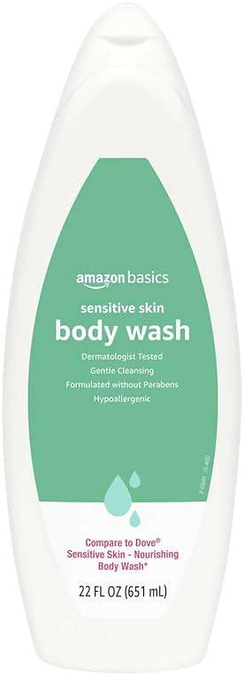 Amazon Basics Hypoallergenic Body Wash for Sensitive Skin, Creamy Lather, Paraben Free, 22 fl oz (1-Pack) - Image 1