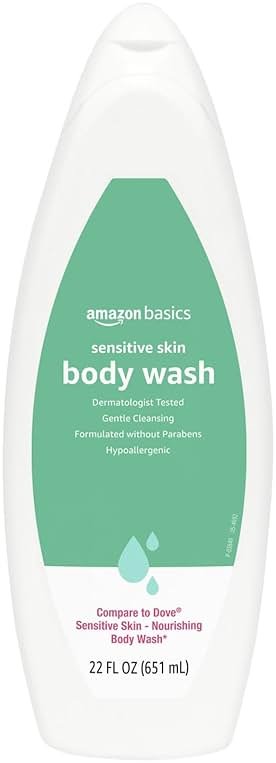 Amazon Basics Hypoallergenic Body Wash for Sensitive Skin, Creamy Lather, Paraben Free, 22 fl oz (1-Pack) - Product Image